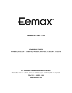 Troubleshooting - Eemax HomeAdvantage II