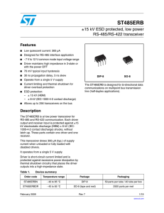 ± 15 kV ESD protected, low power RS-485/RS