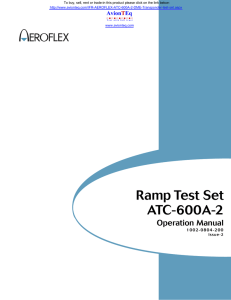 IFR / Aeroflex ATC-600A-2 Transponder Test Set Operation Manual