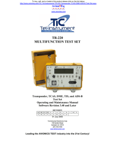 Tel-Instruments (TIC) TR-220 (90000088) Transponder Test Set