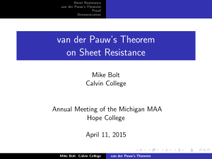 van der Pauw`s Theorem on Sheet Resistance