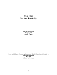 Thin Film Surface Resistivity