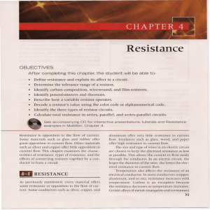 Chapter 4- Resistance
