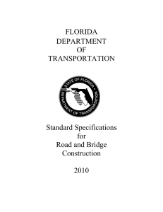 FLORIDA DEPARTMENT OF TRANSPORTATION Standard