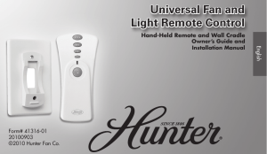 Universal Fan and Light Remote Control