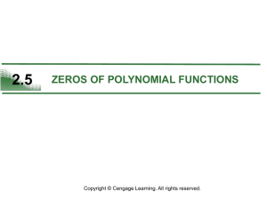 2.5 zeros of polynomial functions