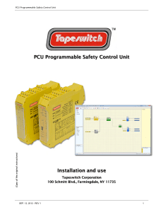 PCU Programmable Safety Control Unit Installation and use