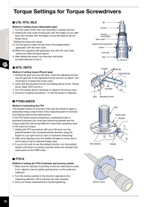 Torque Settings for Torque Screwdrivers