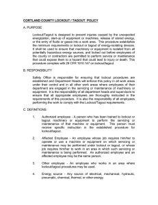 LOCKOUT / TAGOUT PROCEDURES