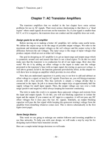 Chapter 7: AC Transistor Amplifiers