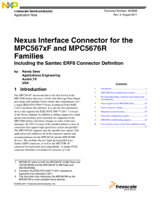 Nexus Interface Connector for the MPC567xF