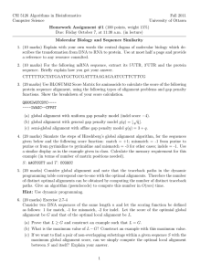 CSI 5126 Algorithms in Bioinformatics Fall 2011 Computer Science