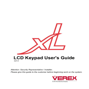 xL LCD Keypad User`s Guide