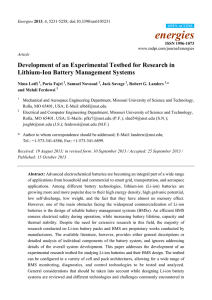 Development of an Experimental Testbed for Research in Lithium