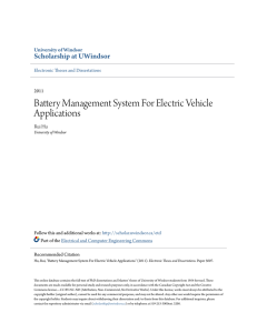 Battery Management System For Electric Vehicle Applications