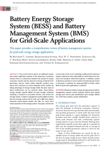 Battery Energy Storage System (BESS) and Battery Management