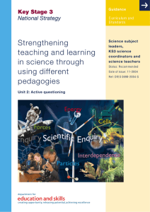 Strengthening teaching and learning in science through using