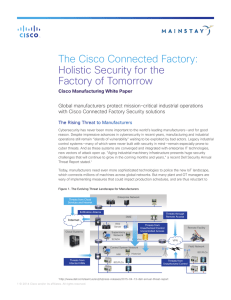 The Cisco Connected Factory: Holistic Security for the Factory of