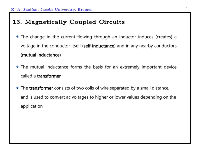 13 Magnetically Coupled Circuits