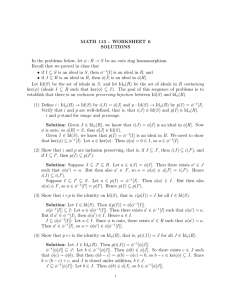 MATH 113 - WORKSHEET 6 SOLUTIONS In the problems below, let