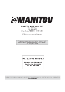 MLT625-75 H S1-E3 Operator Manual
