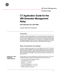 CT Application Guide for the 489 Generator Management Relay
