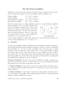 III. Operational Amplifiers