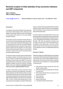 Revisions analysis of initial estimates of key economics indicators