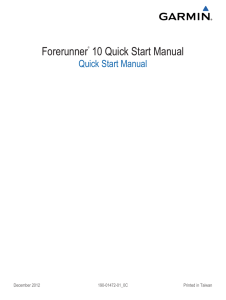 Forerunner® 10 Quick Start Manual