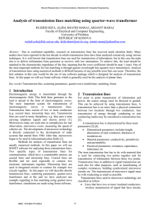 Analysis of transmission lines matching using quarter-wave