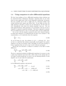 1.4 Using computers to solve differential equations