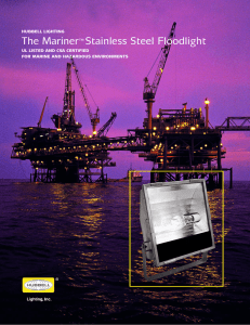 HUBBELL LIGHTING The Mariner Stainless Steel Floodlight