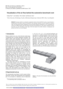 Visualization of the air flow behind the automotive benchmark vent