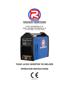 Tig Welder Owners Manual for our R-Tech TIG201 - R