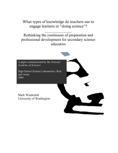 What types of knowledge do teachers use to engage learners in