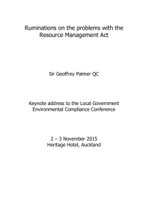 Ruminations on the problems with the Resource Management Act