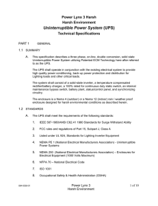 Uninterruptible Power System (UPS)