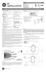 GE Controls | Passive Infrared Dual-Relay Wallbox