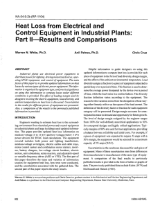 Heat Loss from Electrical and Control Equipment in