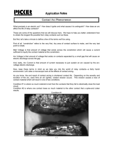 Contact Arc Phenomenon