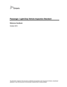 Passenger-Light Duty Vehicle Inspection Standard