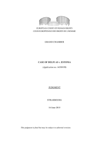GRAND CHAMBER CASE OF DELFI AS v. ESTONIA