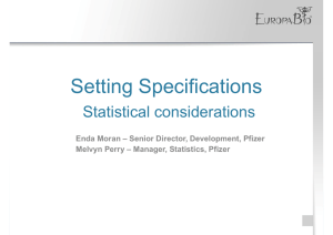 Presentation - Setting specifications, statistical considerations