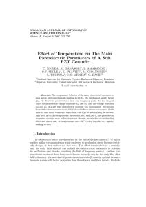 Effect of Temperature on The Main Piezoelectric Parameters of A