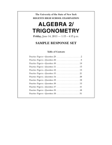 ALGEBRA 2/ TRIGONOMETRY