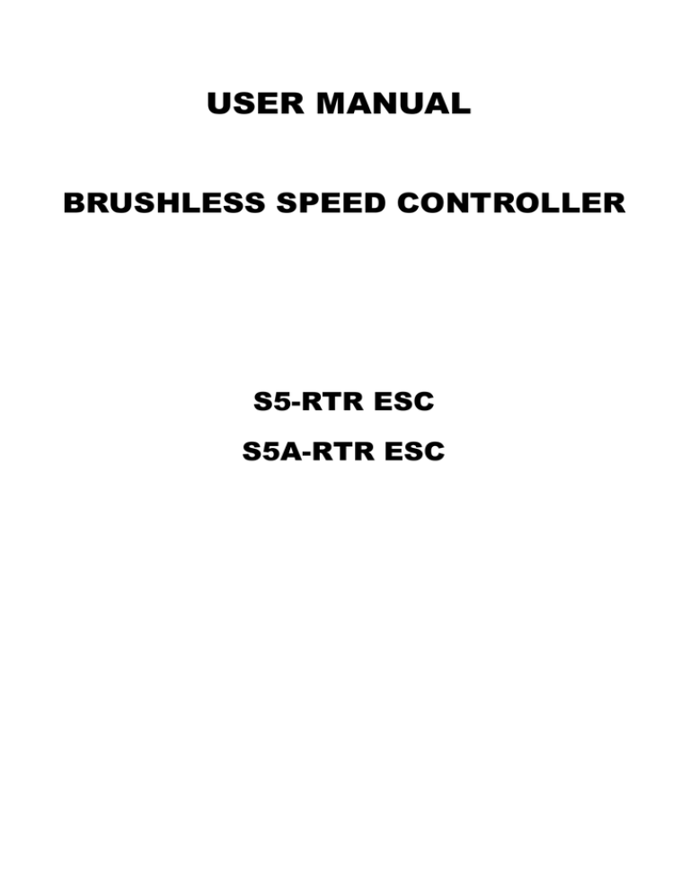 User Manual - RedCat Racing