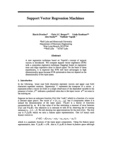 Support Vector Regression Machines