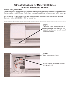 Wiring Instructions for Marley 2500 Series Electric Baseboard Heaters