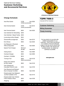 TZPR 7006-3 Switching and Accessorial Services