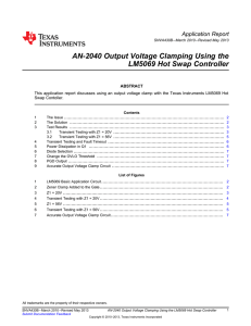 Output Voltage Clamping Using the LM5069 Hot